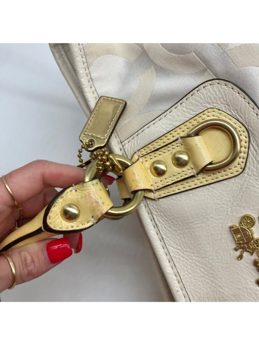 Coach Off -White Madison Sabrina Satchel Bag - Picture 12 of 13